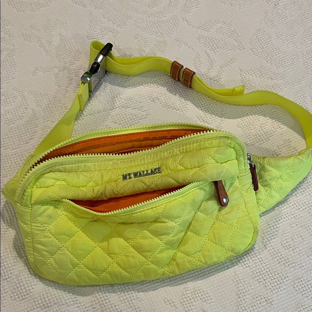 MZ Wallace Neon Yellow Quilted Crossbody / Belt Bag